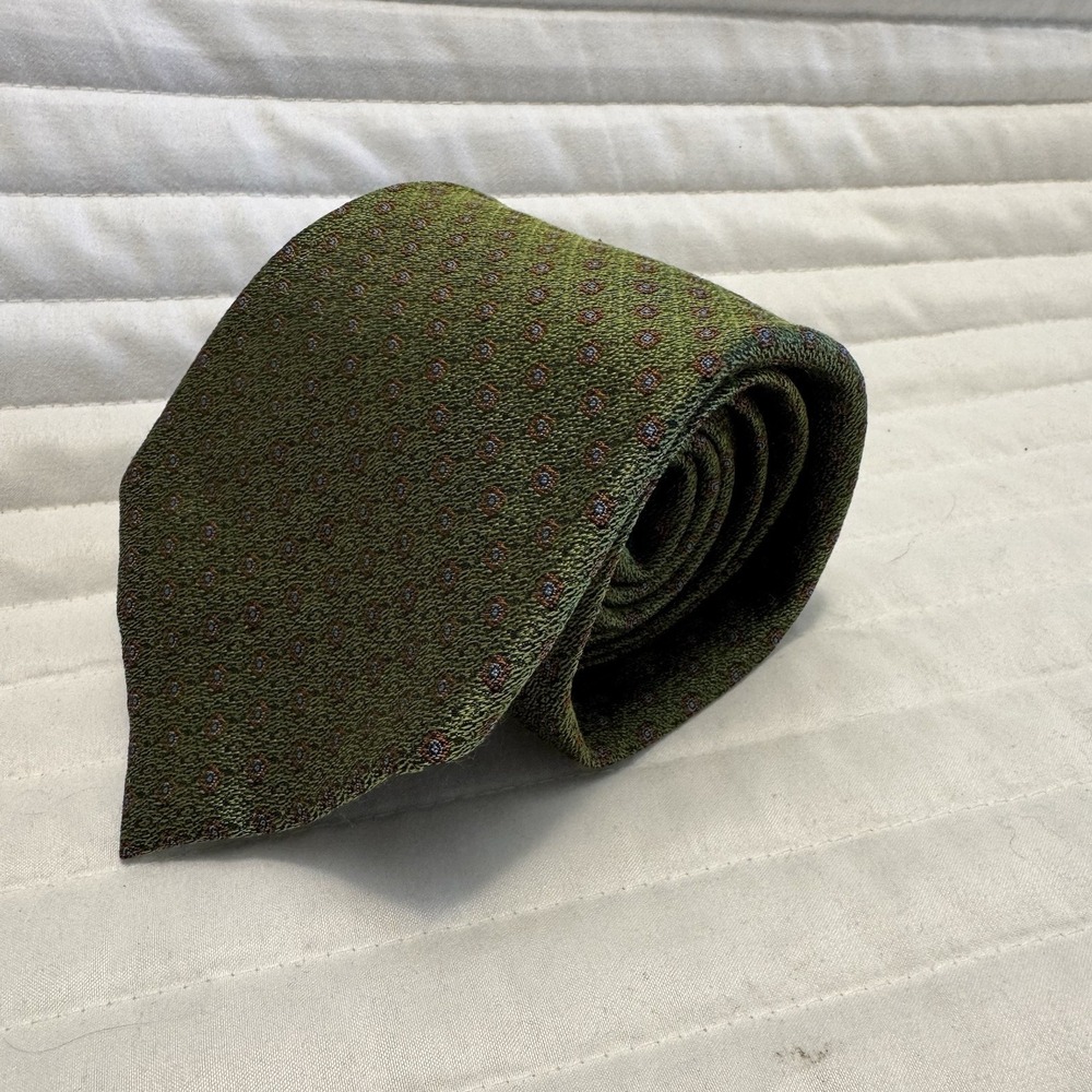 Mens Daniel de Fasson‎ 100% Silk Necktie Green One Size